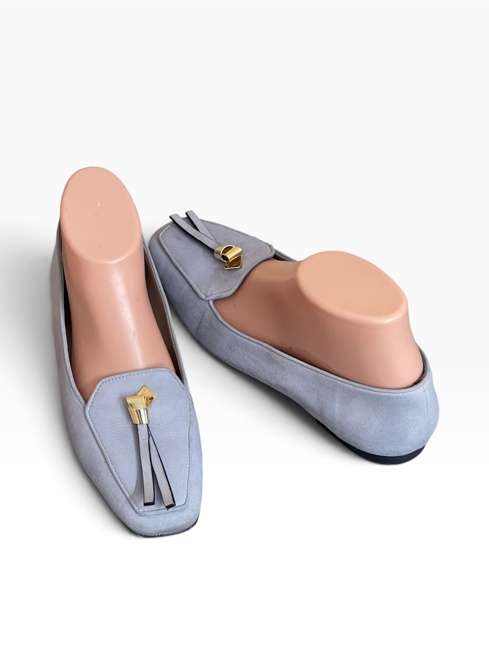 Stuart Weitzman Blue Suede
Squared Toe Loafer Sz 8 M